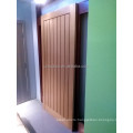 Walnut(oak) veneered solid wood door slab with V grooves, single swing hotel room entry door